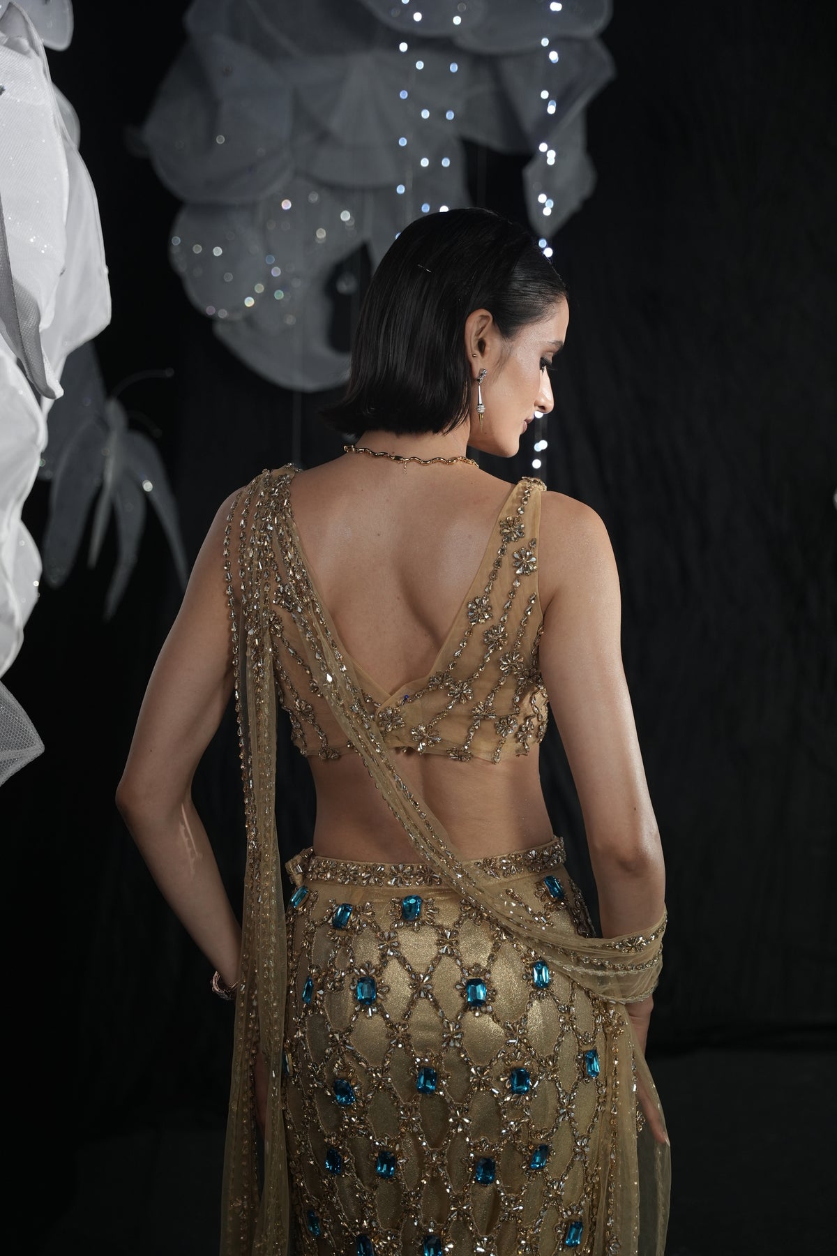 Gold alaya lehanga set