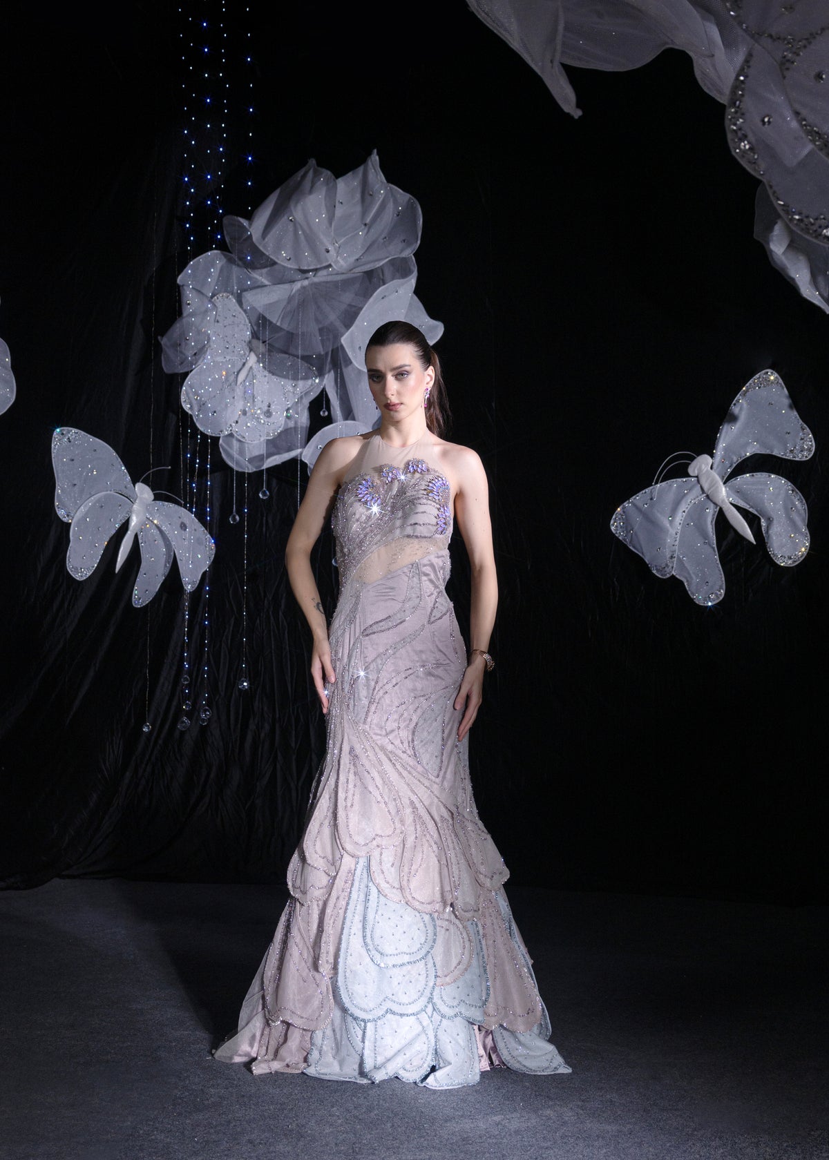 Midnight ash blue gown