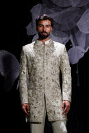 Gilded cut work sage mint indowestern