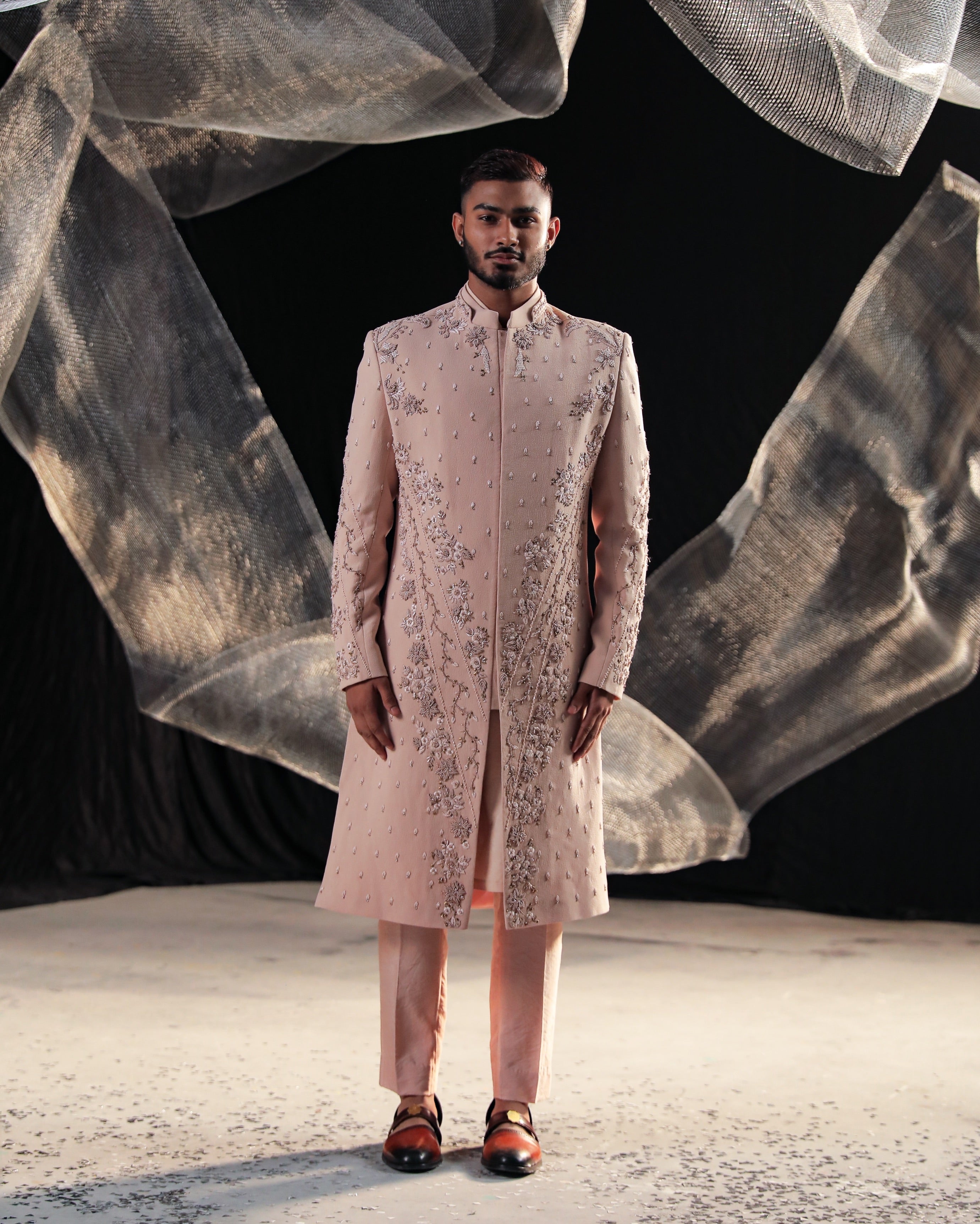 Cameo pink sherwani || Gravity ||