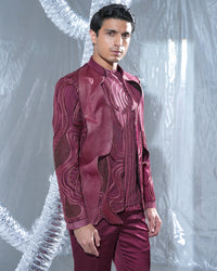 Red wave tuxedo ind-western neo