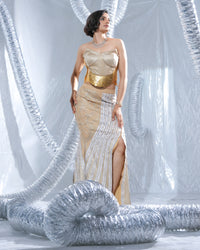 Signature metal corset ind-western neo