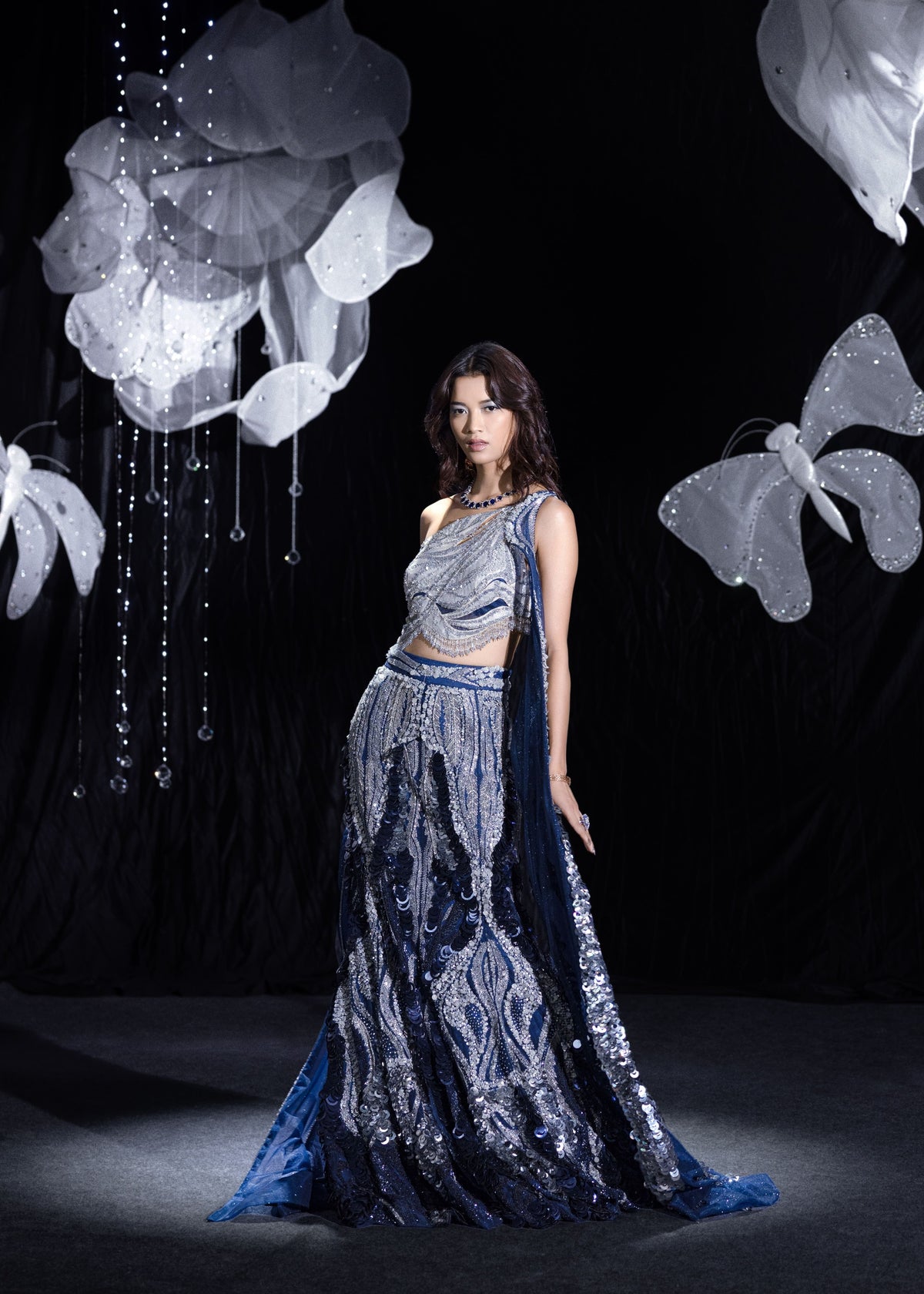 Mirage Blue lehanga gown