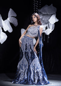 Mirage Blue lehanga gown
