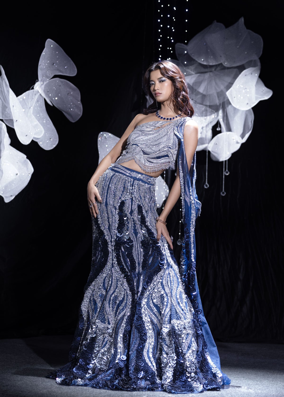 Mirage Blue lehanga gown