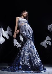 Mirage Blue lehanga gown