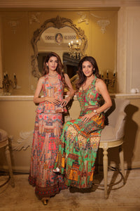 Halter neck jacket with fish cut lehenga