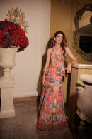 Halter neck jacket with fish cut lehenga