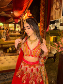 Red printed Swayam lehenga set