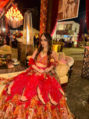 Red printed Swayam lehenga set