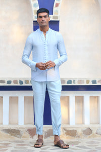 COLUMBIAN BLUE SHIRT AND CRAFTED PANTS