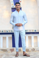 COLUMBIAN BLUE SHIRT AND CRAFTED PANTS