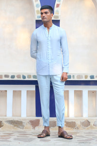 COLUMBIAN BLUE SHIRT AND CRAFTED PANTS