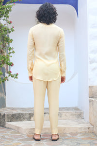 COSMIC YELLOW OVERLAY SHRUG WITH SHIRT AND PANTS