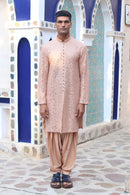 BURNT PEACH MIRROR KURTA WITH SALWAR