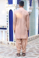 BURNT PEACH MIRROR KURTA WITH SALWAR