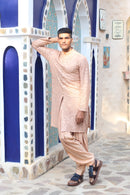 BURNT PEACH MIRROR KURTA WITH SALWAR