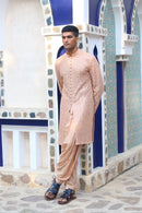 BURNT PEACH MIRROR KURTA WITH SALWAR