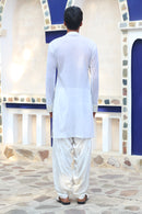 VISTA WHITE MIRROR KURTA WITH SALWAR AND MIRRORED STAWL