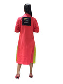 HOT PINK DEEP NECK SHIRT DRESS