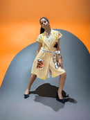DROP OVERLAY PEACH  SHACKET WITH SHIRT