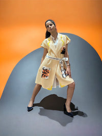 DROP OVERLAY PEACH  SHACKET WITH SHIRT