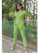 KELLY GREEN DROP SLEEVE JUMSUIT WITH POCKETS