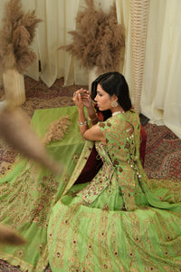 Open Jacket cal top , embroidered Lehenga set
