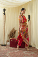 Isdus rouge asymmetrical kaaftan