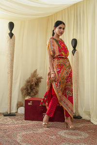 Isdus rouge asymmetrical kaaftan