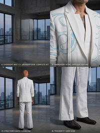 Linen shreds carnival blazer set