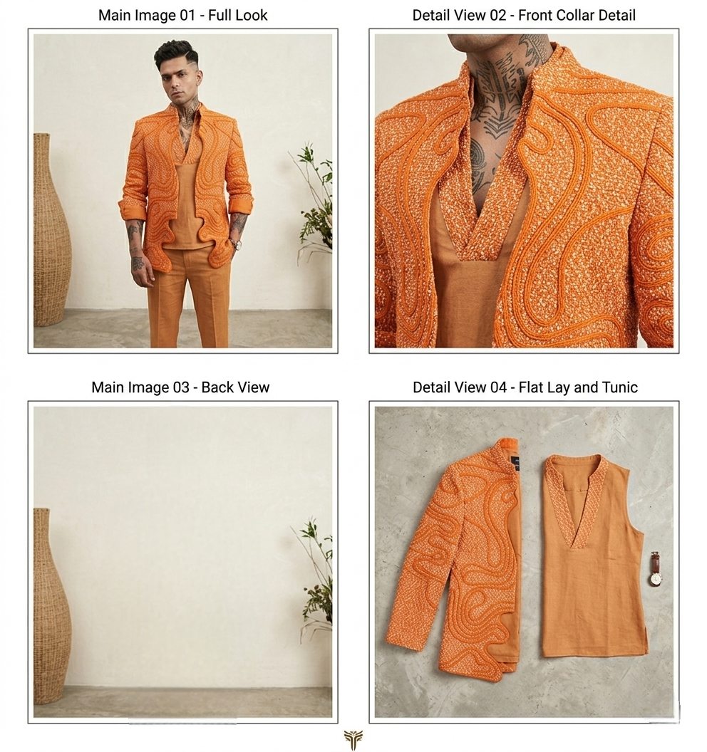 Rust mist crochet ethnowave blazer set carnival