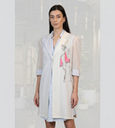 Overlay hand painted with shirt dress ( street wear | Resort wear )