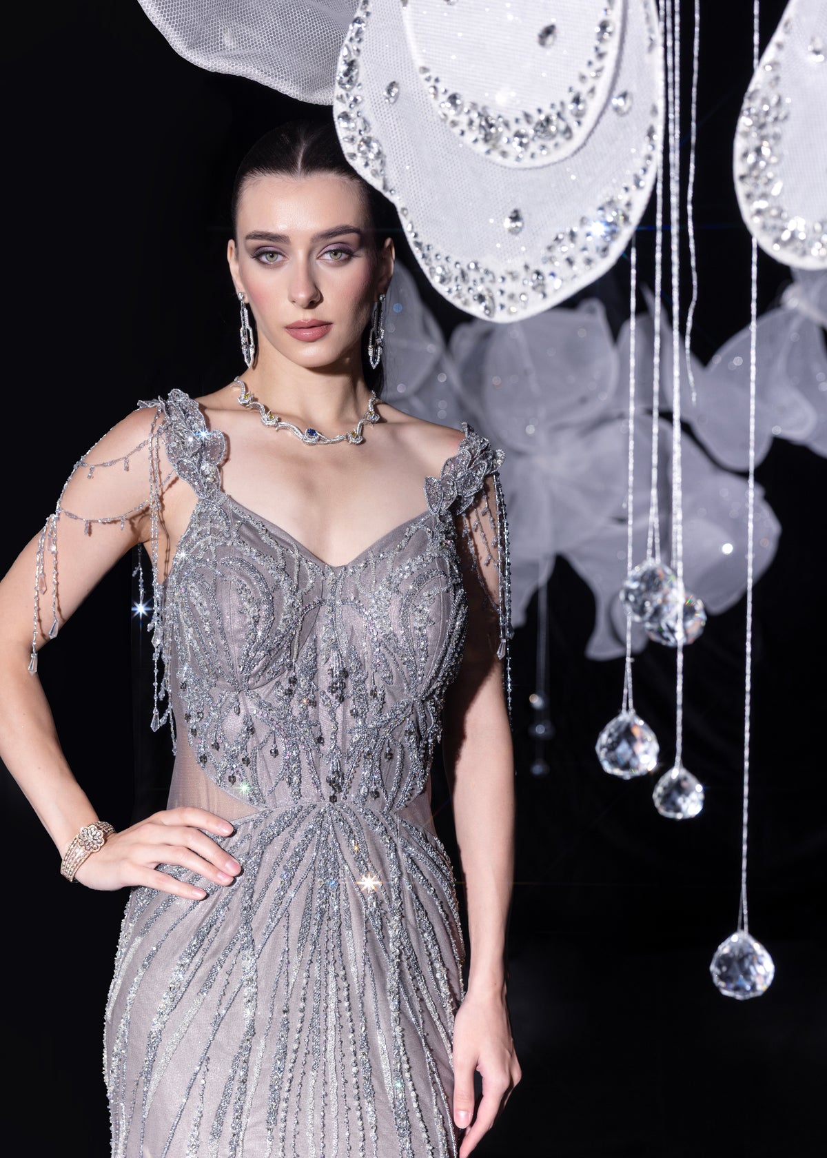 Midnight silver gown