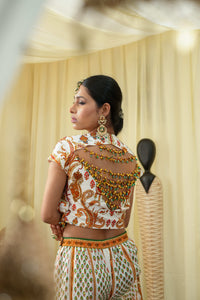 Drop shoulder top with sharara gota pure zardozi