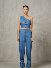 Co-ord wired mesh top with ballon strap pants  ( street wear | Resort wear )