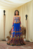 Corset blue with lehanga