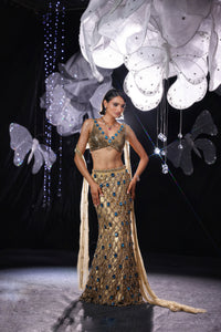 Gold alaya lehanga set