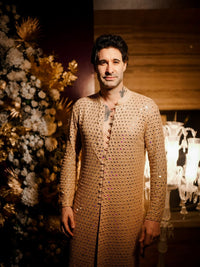 Daniel Weber BURNT PEACH MIRROR KURTA set