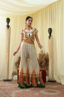 Drop shoulder top with sharara gota pure zardozi