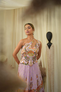 Gota embroided corset top , embroidered Lehenga set and dupatta