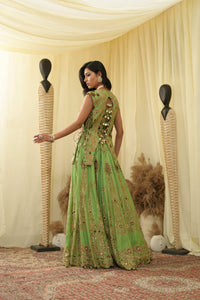 Open Jacket cal top , embroidered Lehenga set