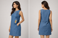 Mid dress with pocket bag ( street wear | Resort wear )