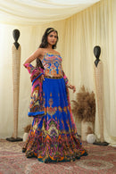 Corset blue with lehanga