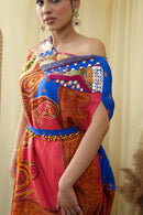 Isdus bleu asymmetrical kaaftan