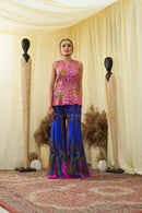 TAVASYAH embroidered sharara kalied pants with jacket blouse
