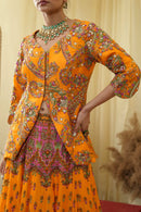 Jacket cal top , embroidered Lehenga set