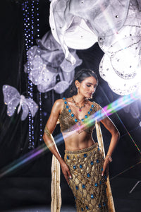 Gold alaya lehanga set