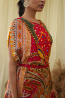 Isdus rouge asymmetrical kaaftan