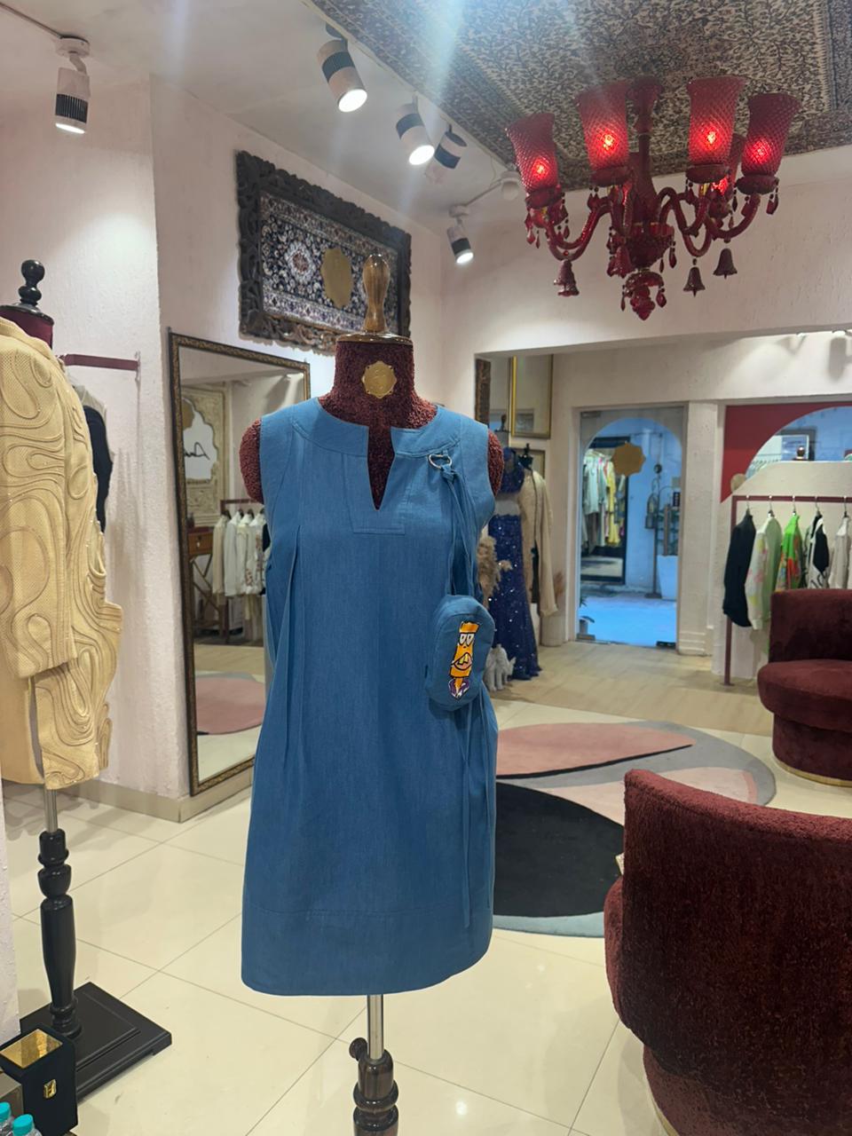 Mid dress with pocket bag ( street wear | Resort wear )